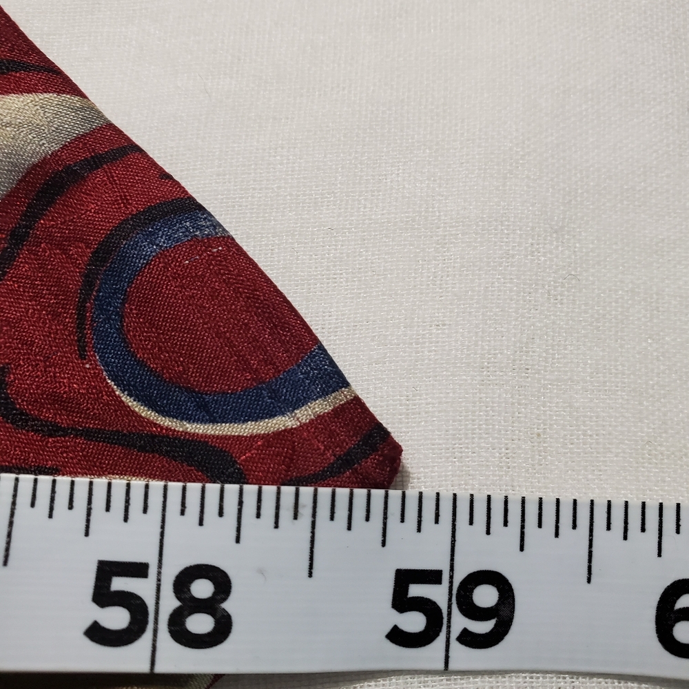 Harve Benard Red/Blue/Beige Art Geometric Abstract  Luxury Silk Tie MCM - Picture 4 of 5